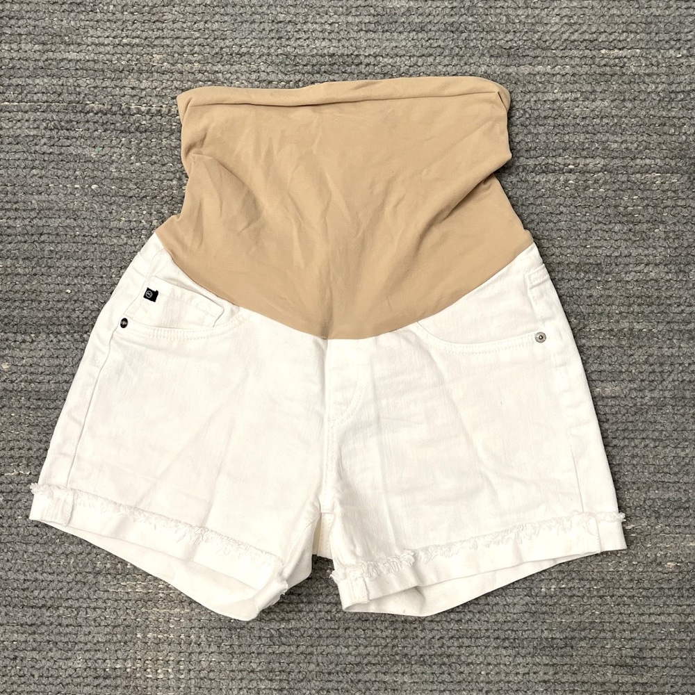 AG White Denim Maternity Shorts